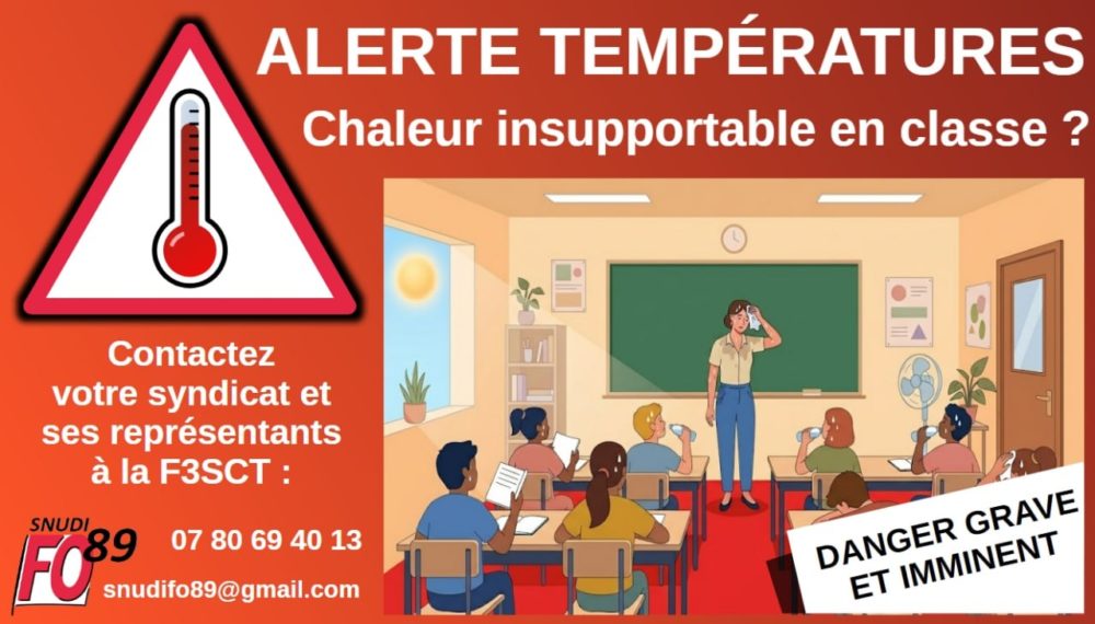ALERTE FORTES CHALEURS : Que faire face à une chaleur insupportable en classe ?