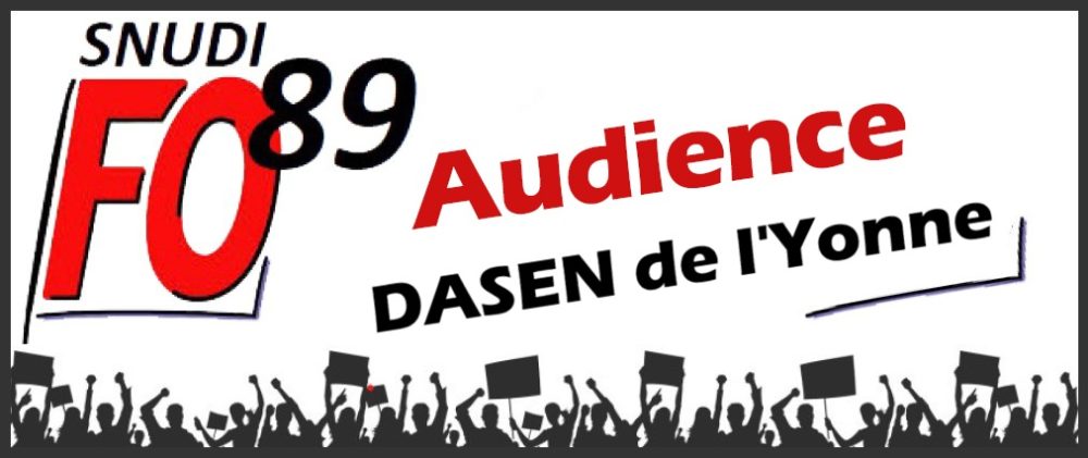 Audience du SNUDI-FO 89 avec le DASEN de l&rsquo;Yonne – 1er juin 2026 