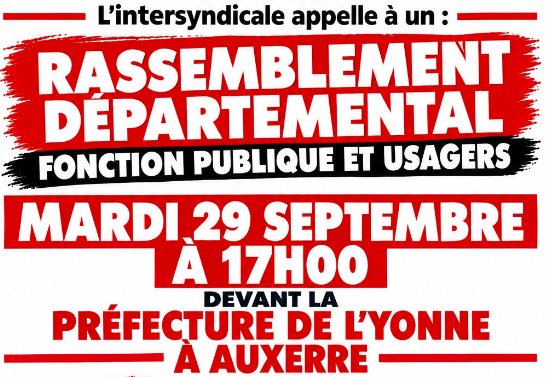 Grève fonction publique le 29 septembre